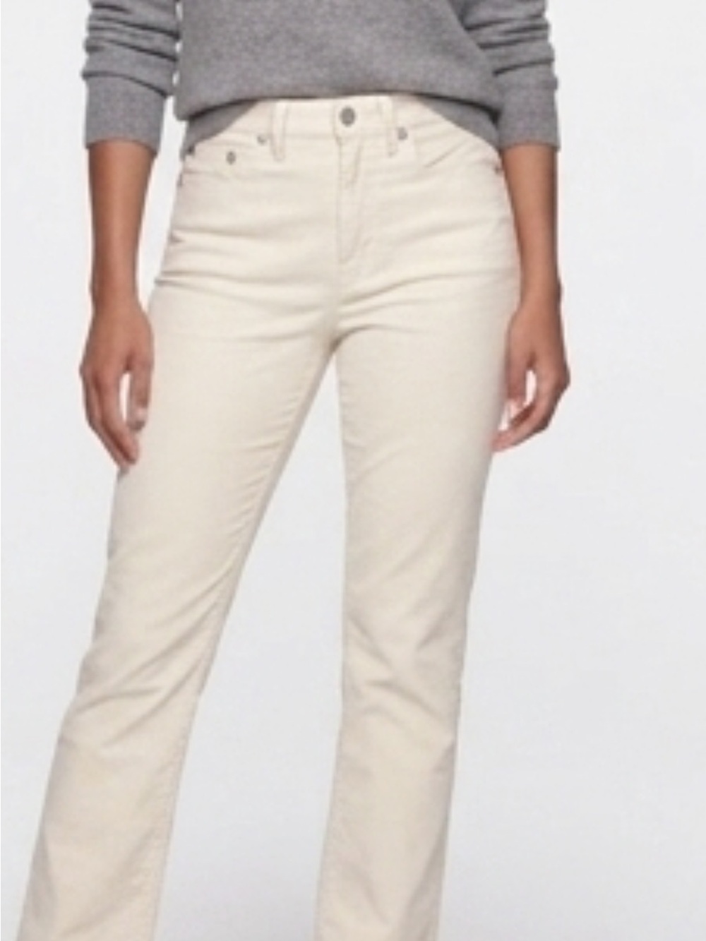 Vineyard Vines Cream Corduroy High-Rise Straight Jeans
